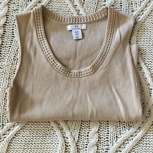 Halston Heritage Beige Sleeveless Sweater